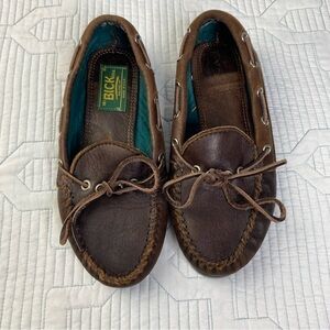 Vintage Mr. Bick Leather Moccasins Brown Wool Lined Women’s Sz 7 Slip On USA